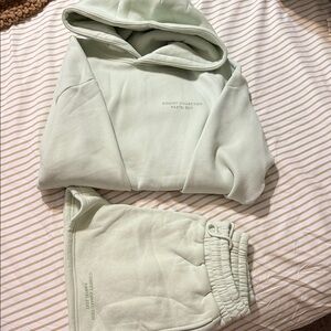 Comfy Collection Light Green Women's Hoodie and Shorts Set